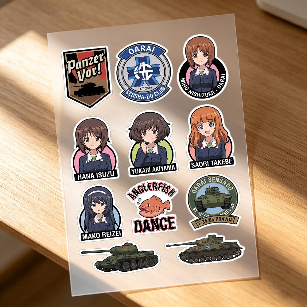 Laptop Accessories For Girls - Anime Girls Und Panzer Motosiklet Çıkartmaları