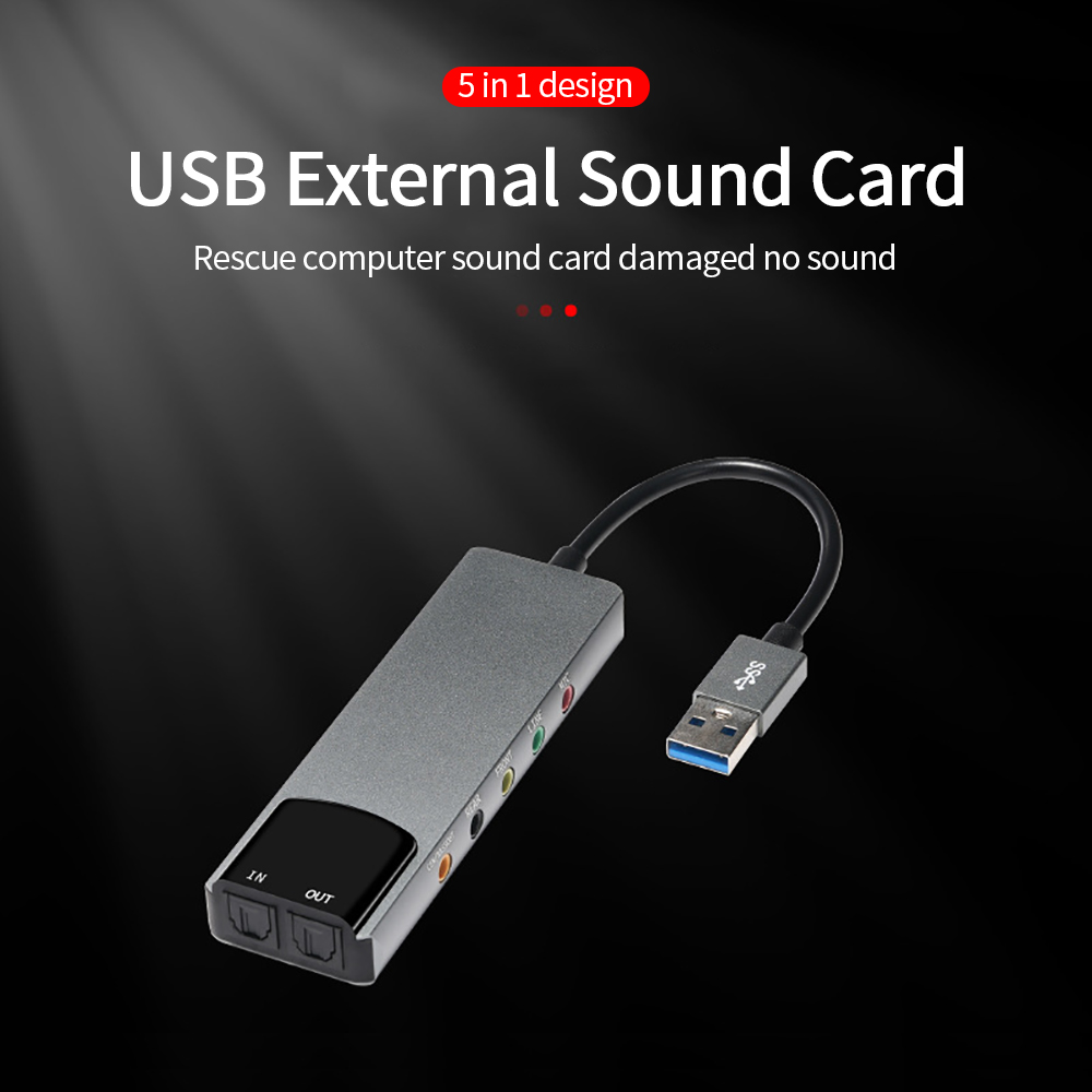 Laptop Accessories Headphones - Harici USB Optik Ses Kartı 6'sı