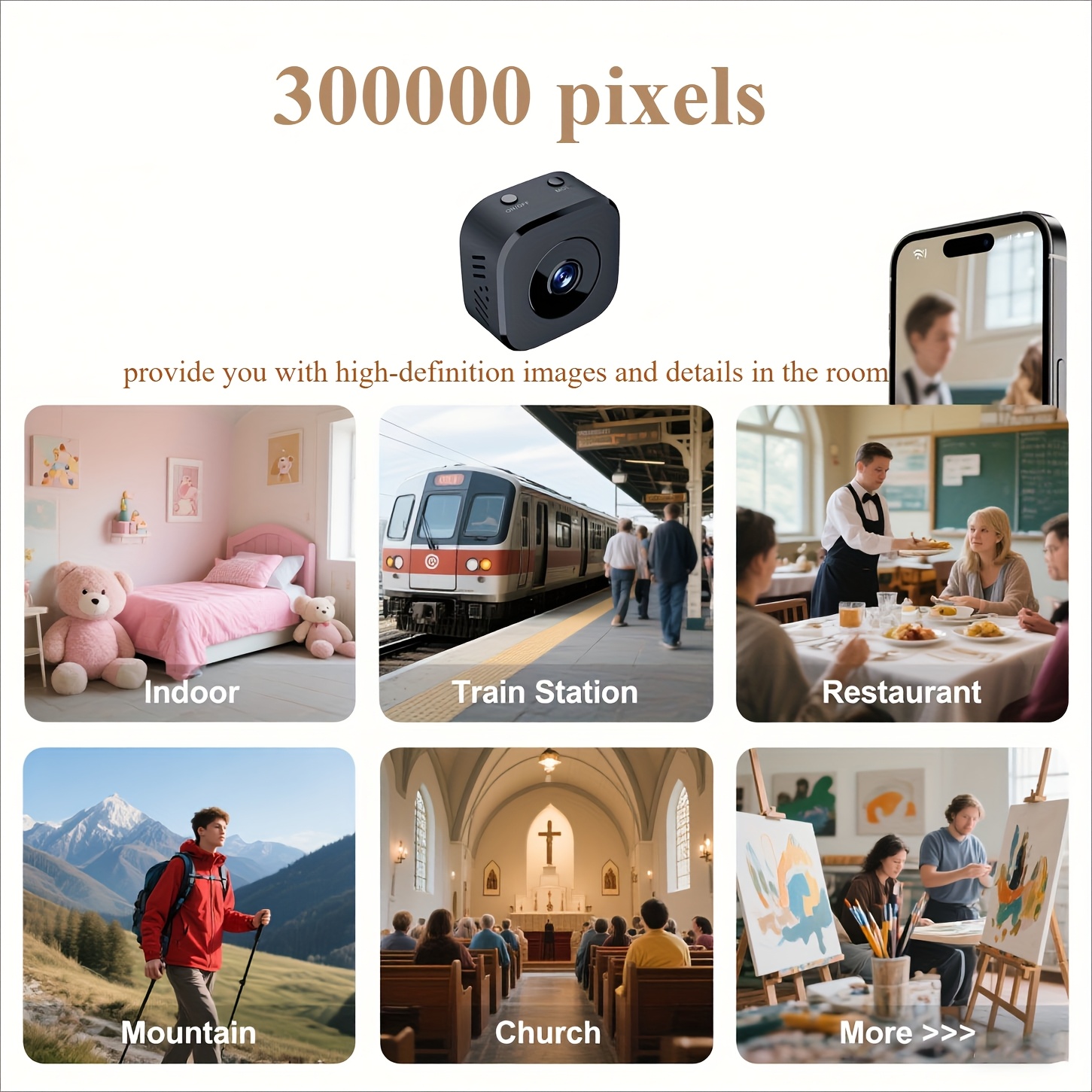 1080P HD Mini WiFi Kamera Kapa - Monitor Portable Usb incelemesi ve fiyatı